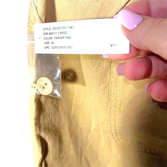 Gloria Vanderbilt Women's XL Beige Cargo Capri Pants Rib Waist Casual - NWT - Picture 4 of 6